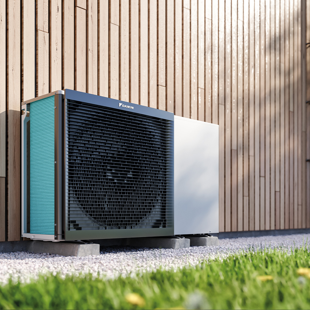 Warmtepomp - Daikin Altherma 3 M - zwart - sfeerafbeelding